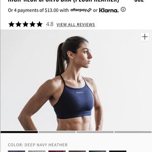 Navy blue high neck Nobull sports bra